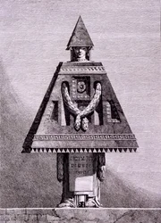 Mladý řecký mnich, tisk Benigno Bossi, z knihy "Masquerade à la Grecque", vydané roku 1771